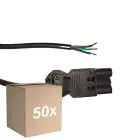 Multipack 50x Noxion GST - Compatible Supply Cable Black - Male + Open Ends - 3m - 3 pole 0,75mm2
